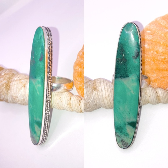 Huge Porcelain Jasper Handmade Full Finger Ring - Picture 3 of 3